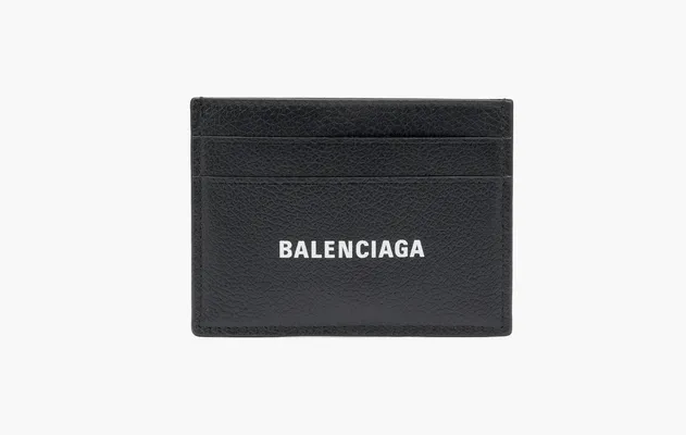 Аксессуары Balenciaga Logo Calfkin Leather Cardholder «Black» Чёрный