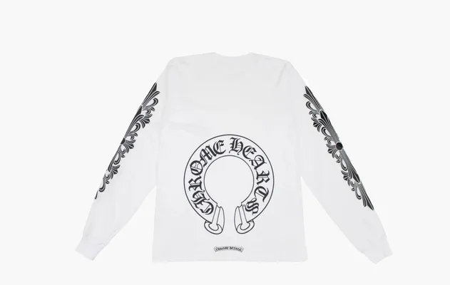 Одежда Chrome Hearts Floral Horseshoe L/S T-shirt «White» белый