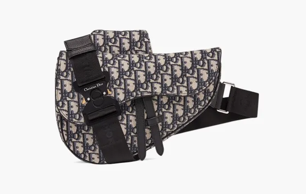 Сумки Dior Oblique Saddle Bag «Ecru Blue» бежевый