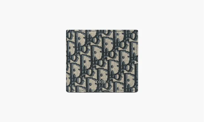 Аксессуары Dior Compact Wallet Dior Oblique Jacquard «Beige and Black» бежевый
