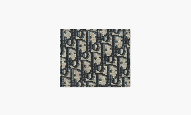 Аксессуары Dior Compact Wallet Dior Oblique Jacquard «Beige and Black» бежевый