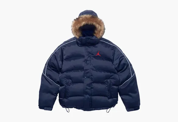 Одежда Supreme x Jordan Puffer Jacket «Navy» синий
