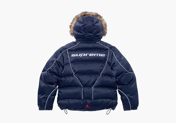 Одежда Supreme x Jordan Puffer Jacket «Navy» синий