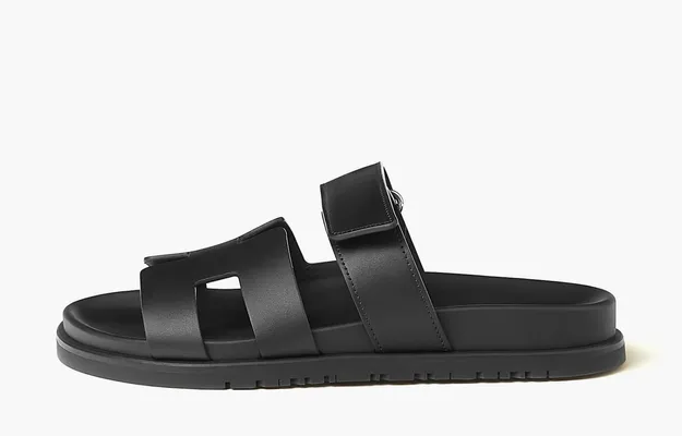 Кроссовки Hermes Chypre Sandal Calfskin Leather WMNS «Noir» черный