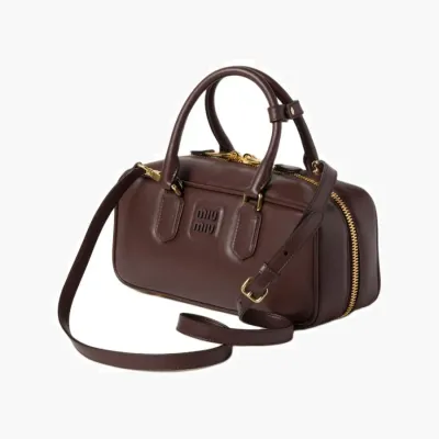 Сумки Miu Miu Arcadie leather bag «Briarwood» бордовый