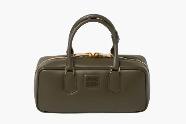 Сумки Miu Miu Arcadie Leather Bag «Military Green» зеленый