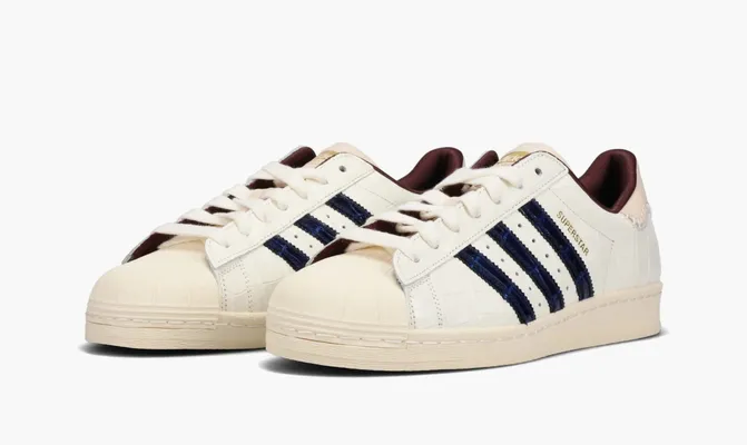 Кроссовки Wales Bonner x Adidas Superstar «Croc - Wonder White» кремовый