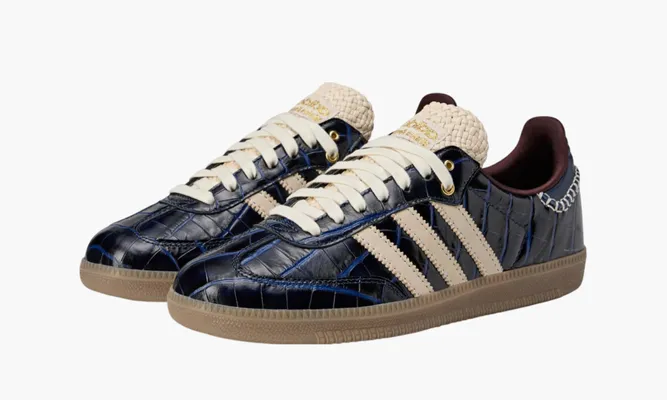 Кроссовки Wales Bonner x Adidas Samba OG «Croc - Collegiate Navy» синий