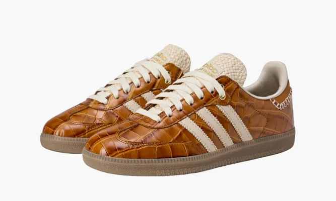 Кроссовки  Wales Bonner x Adidas Samba OG «Croc - Night Brown» коричневый