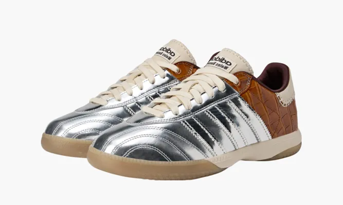 Кроссовки Wales Bonner x Adidas Samba Millennium «Silver Metallic Easy Yellow» серебряный