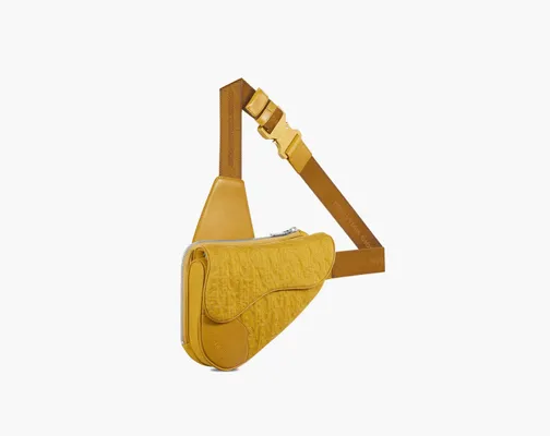 Сумки Dior x Stone Island Saddle Bag «Yellow» желтый