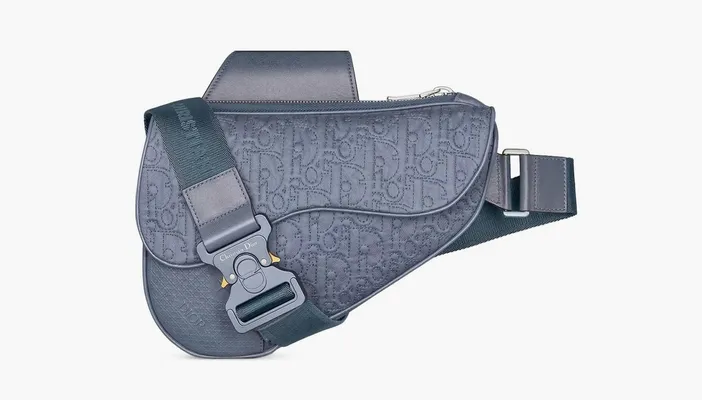 Сумки Dior x Stone Island Saddle Bag «Blue» синий