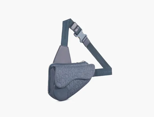 Сумки Dior x Stone Island Saddle Bag «Blue» синий