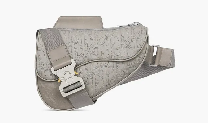 Сумки Dior x Stone Island Saddle Bag «Grey» серый