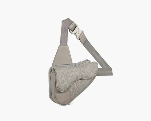 Сумки Dior x Stone Island Saddle Bag «Grey» серый