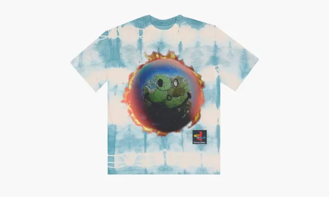 Одежда Cactus Jack by Travis Scott x PlayStation The Scotts World Tie Dye T-Shirt «Blue/White» разноцветный