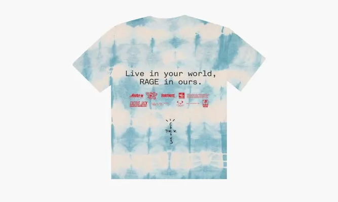 Одежда Cactus Jack by Travis Scott x PlayStation The Scotts World Tie Dye T-Shirt «Blue/White» разноцветный