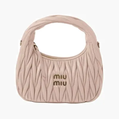 Сумки Miu Miu Matelassé Nappa Leather Hobo Bag «Cipria» 