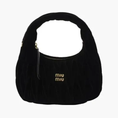 Сумки Miu Miu Wonder Matelasse Velvet Shoulder Bag «Black» 