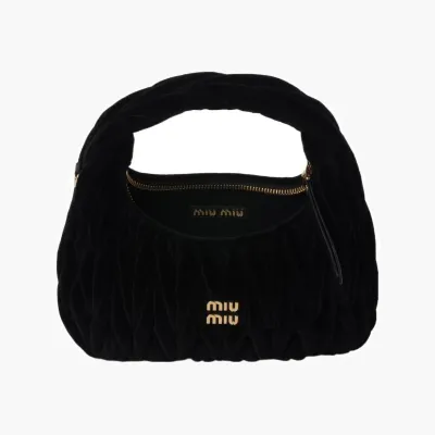 Сумки Miu Miu Wonder Matelasse Velvet Shoulder Bag «Black» 