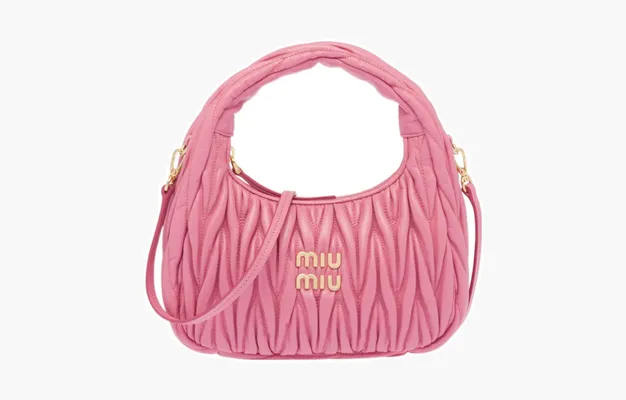 Сумки Miu Miu Wander Matelasse Nappa Leather Mini Hobo Bag «Begonia Pink» 