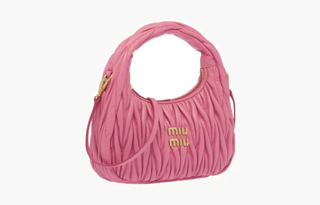 Сумки Miu Miu Wander Matelasse Nappa Leather Mini Hobo Bag «Begonia Pink» 