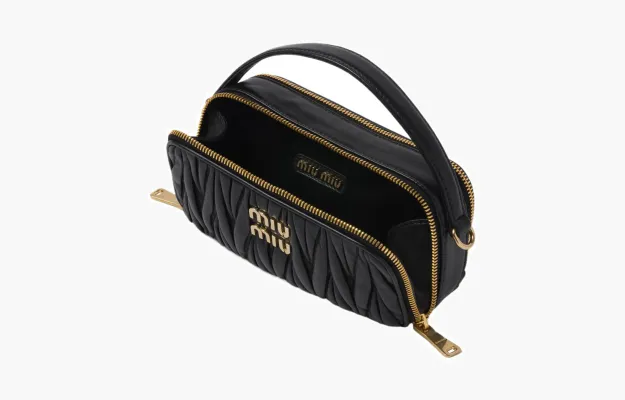 Сумки Miu Miu Matelasse Nappa Leather Shoulder Bag «Black» 