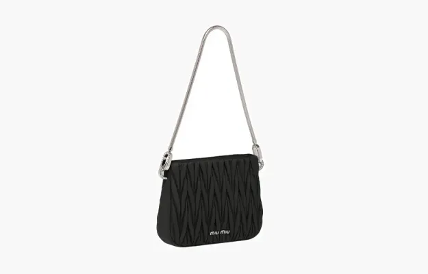 Сумки Miu Miu Sassy Matelasse Nappa Leather Shoulder Bag «Black» 