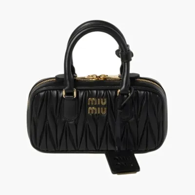 Сумки Miu Miu Arcadie matelassé nappa leather mini-bag «Black» 