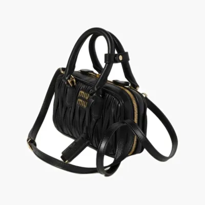 Сумки Miu Miu Arcadie matelassé nappa leather mini-bag «Black» 