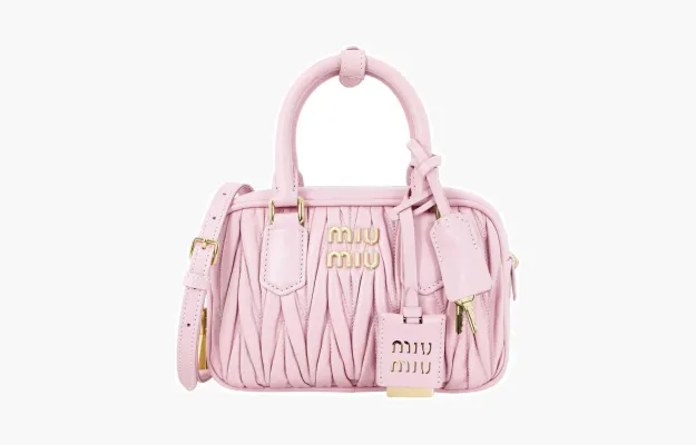 Сумки Miu Miu Matelassé Nappa Leather Top-handle Bag «Pink» розовый
