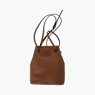 Сумки Miu Miu Nappa Bucket Logo Bag «Brown» 
