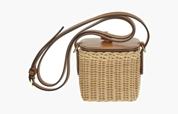 Сумки Miu Miu Woven Fabric and Leather Micro-Bag «Tan/Caramel» 