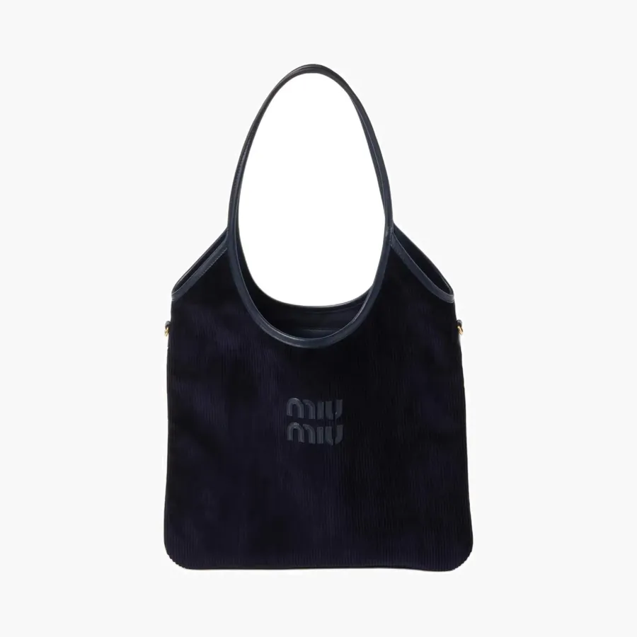 Miu Miu Ivy corduroy shopping bag «Navy»