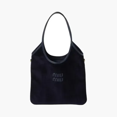 Сумки Miu Miu Ivy corduroy shopping bag «Navy» 