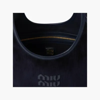 Сумки Miu Miu Ivy corduroy shopping bag «Navy» 