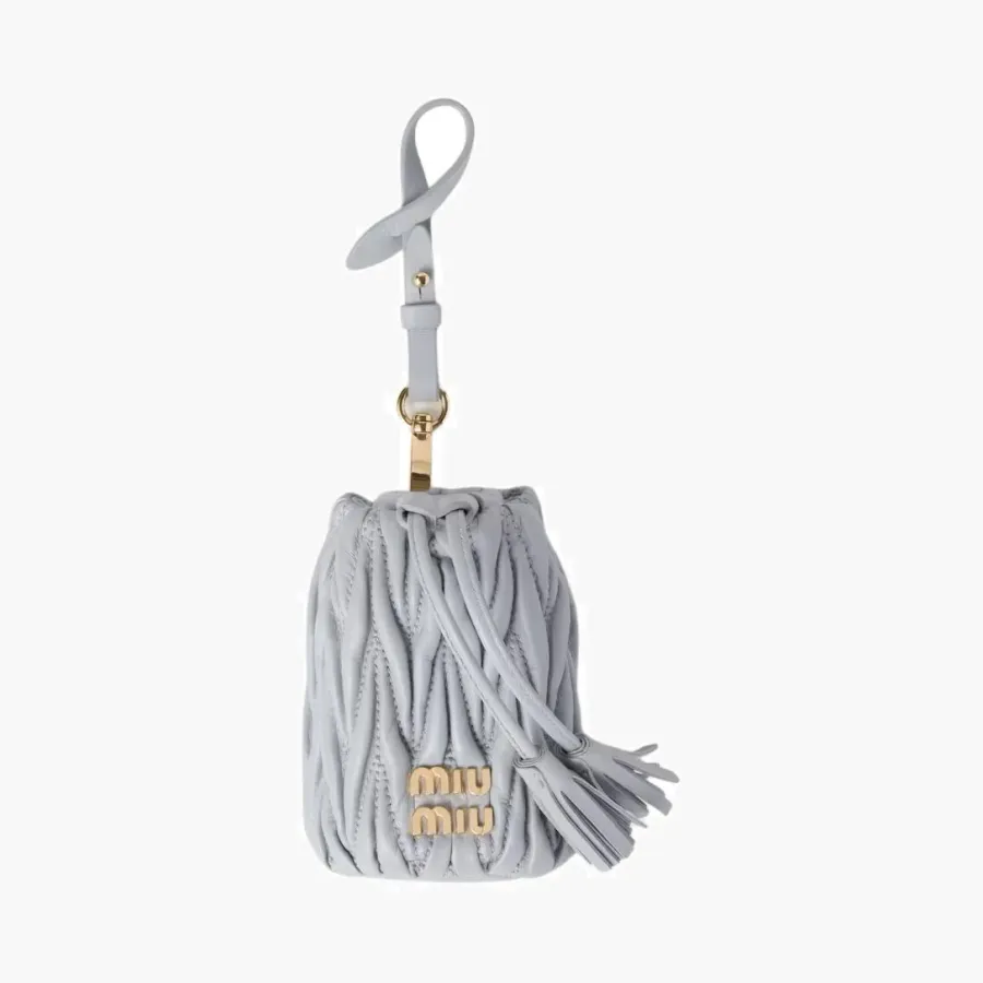 Miu Miu Matelassé Nappa Leather Micro Bag «Cornflower»
