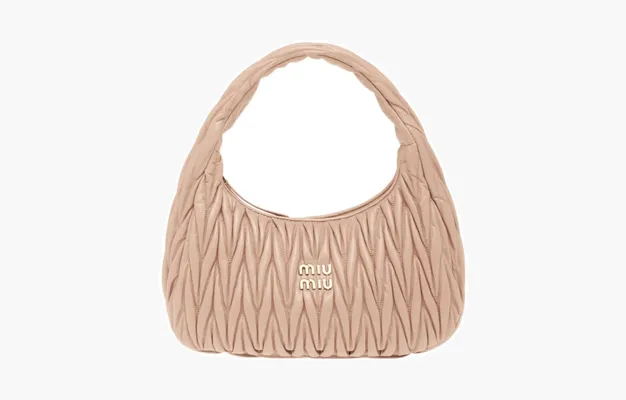 Сумки Miu Miu Wander matelassé nappa leather hobo bag «Cameo» 
