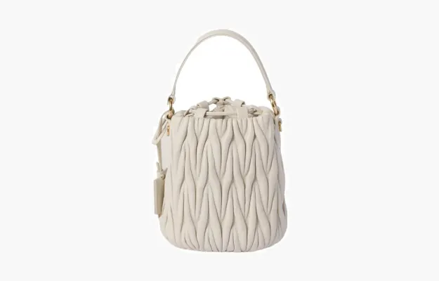 Сумки Miu Miu Matelasse Nappa Leather Bucket Bag «White» 