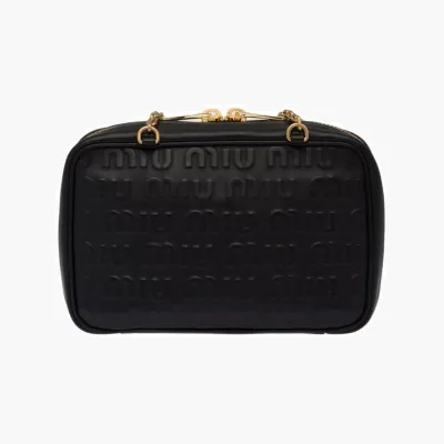 Сумки Miu Miu Logo-embossed Leather Shoulder Bag «Black» 