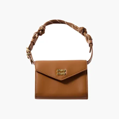 Сумки Miu Miu Leather shoulder wallet «Cognac/Tobacco» 