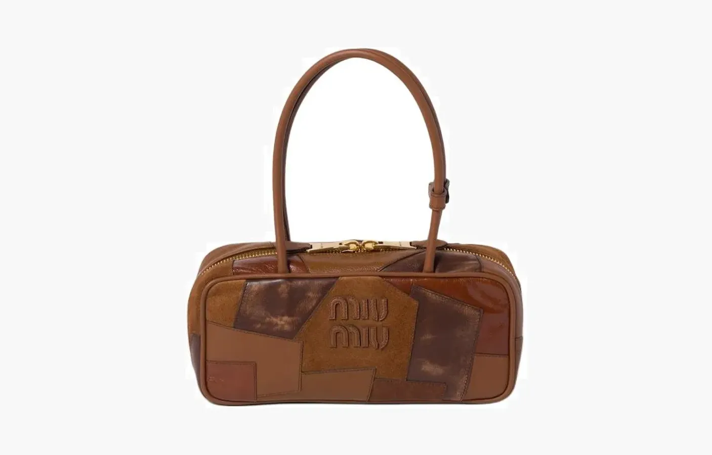 Miu Miu Beau leather patchwork bag «Cognac»