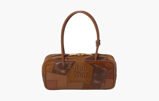 Сумки Miu Miu Beau leather patchwork bag «Cognac» 