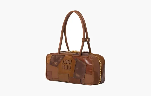 Сумки Miu Miu Beau leather patchwork bag «Cognac» 