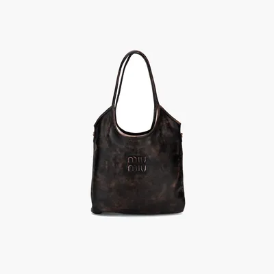 Сумки Miu Miu Ivy Leather Bag In Leather-Embossed «Sand Coffee» 