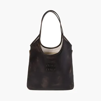 Сумки Miu Miu Ivy Leather Bag In Leather-Embossed «Sand Coffee» 