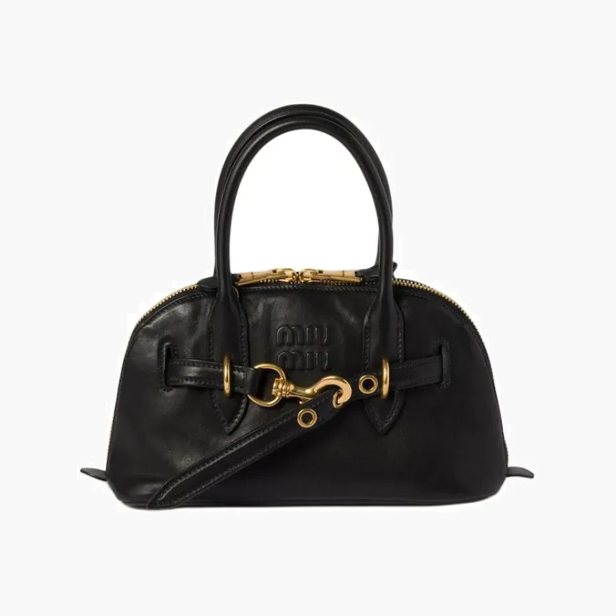 Miu Miu Aventure nappa leather top-handle bag «Black»