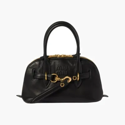 Сумки Miu Miu Aventure nappa leather top-handle bag «Black» 