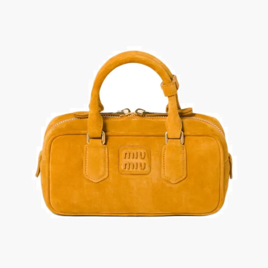 Miu Miu Arcadie padded suede top-handle bag «Whiskey»