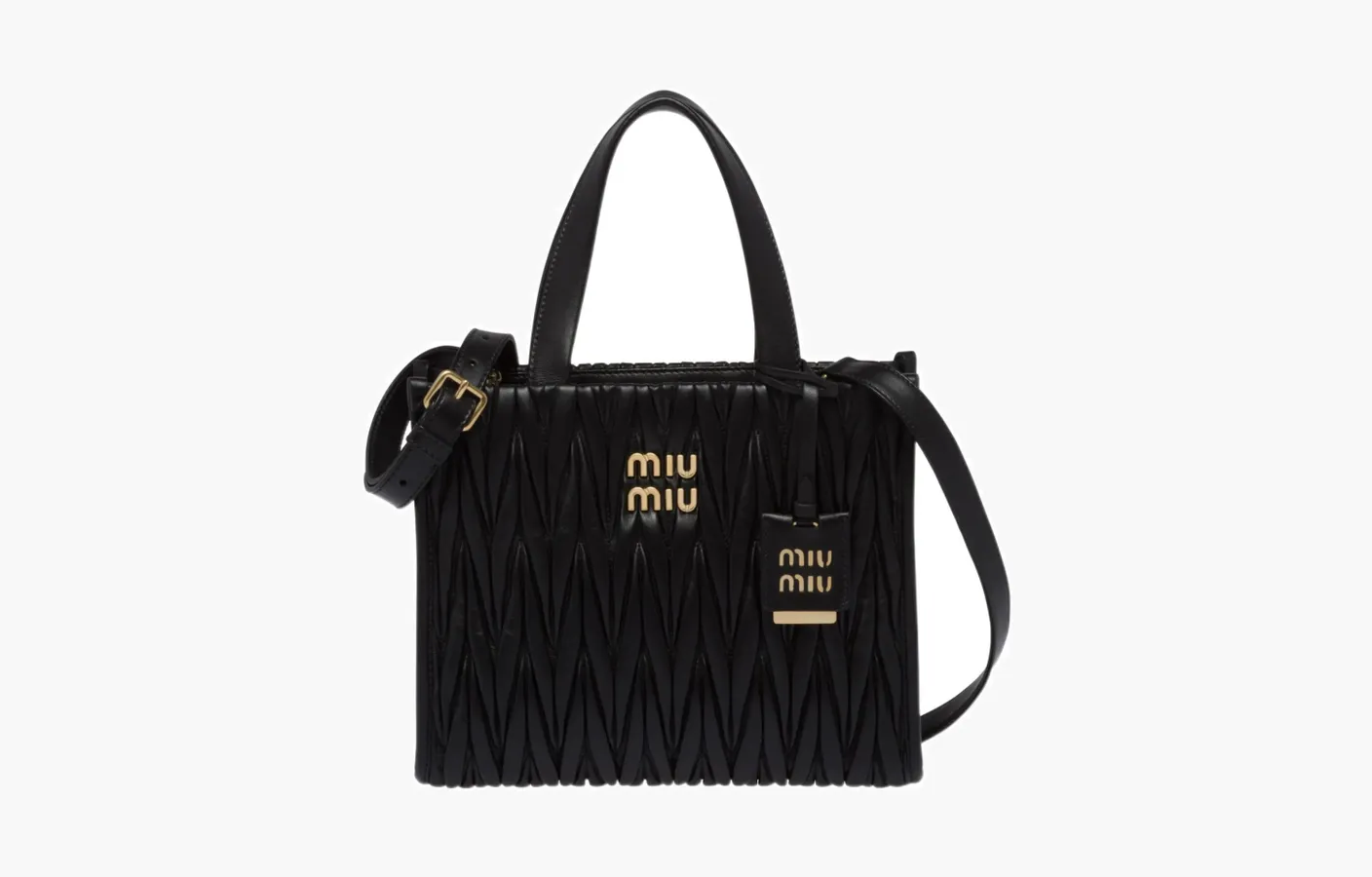 Miu Miu Materasse Quilted Nappa Leather Tote Bag «Black»